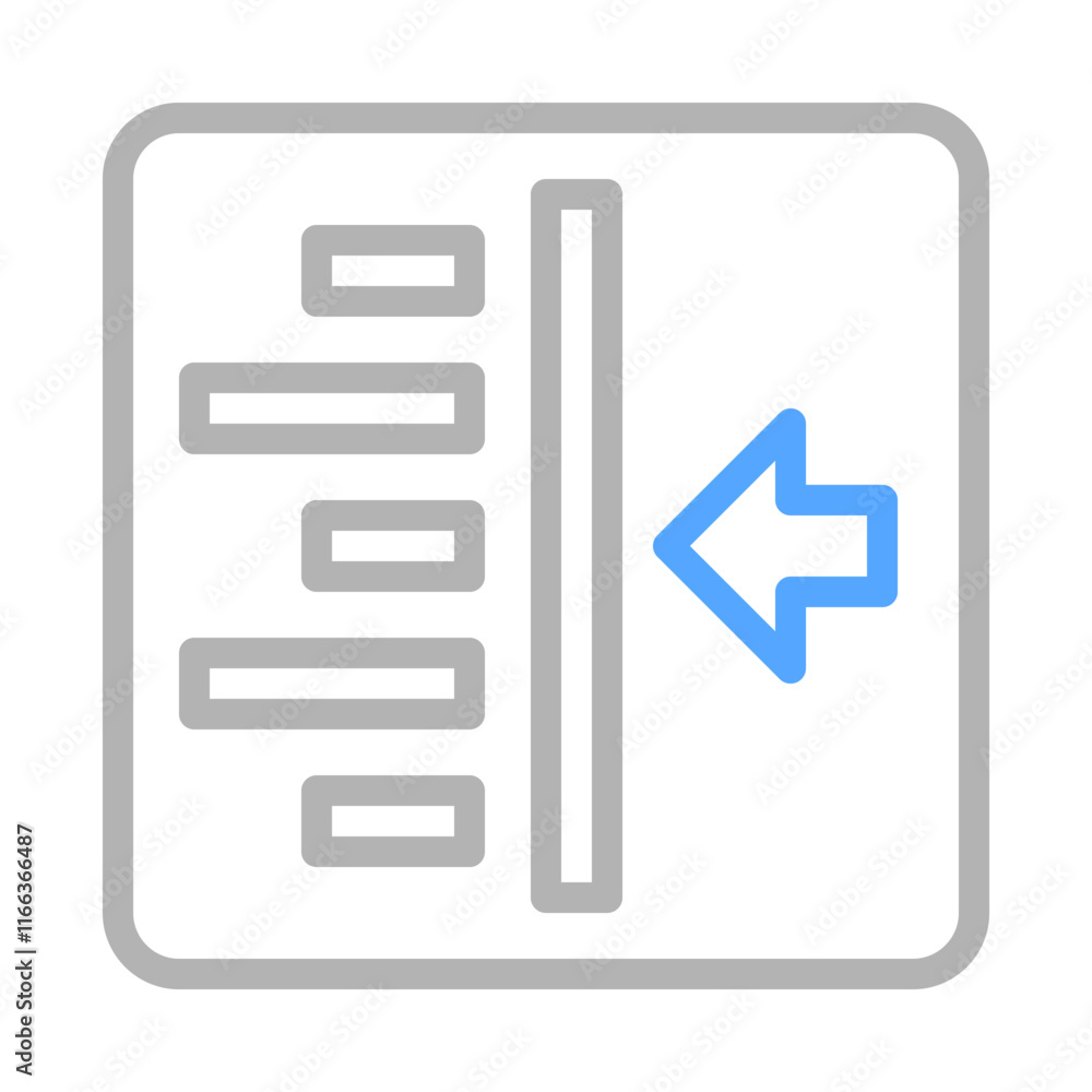 Aufkleber left indent icon. concept of text formatting, editing, and alignment.