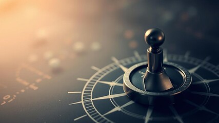 Abstract image of a compass with strategic business direction motifs, symbolizing navigation and alignment towards goals, compass, goals