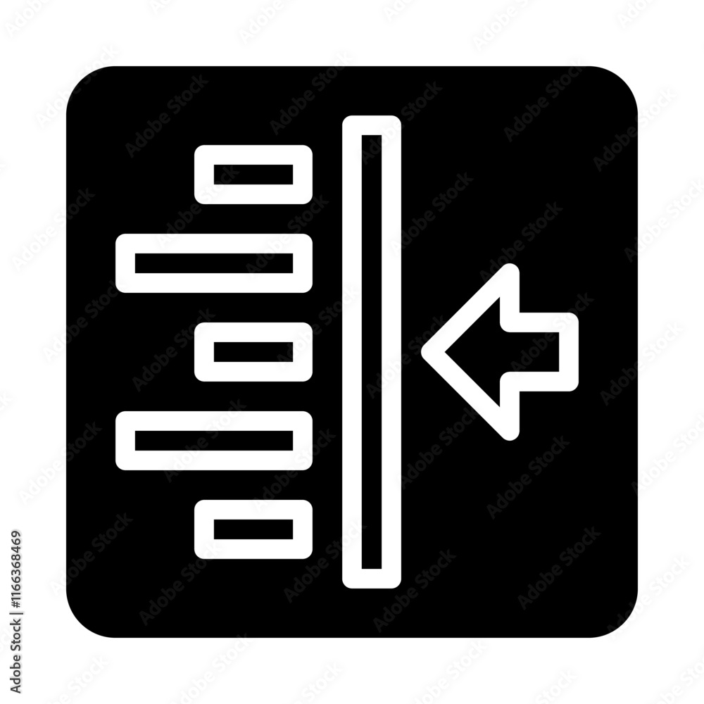 Poster left text alignment icon. concept of formatting, editing, and writing.