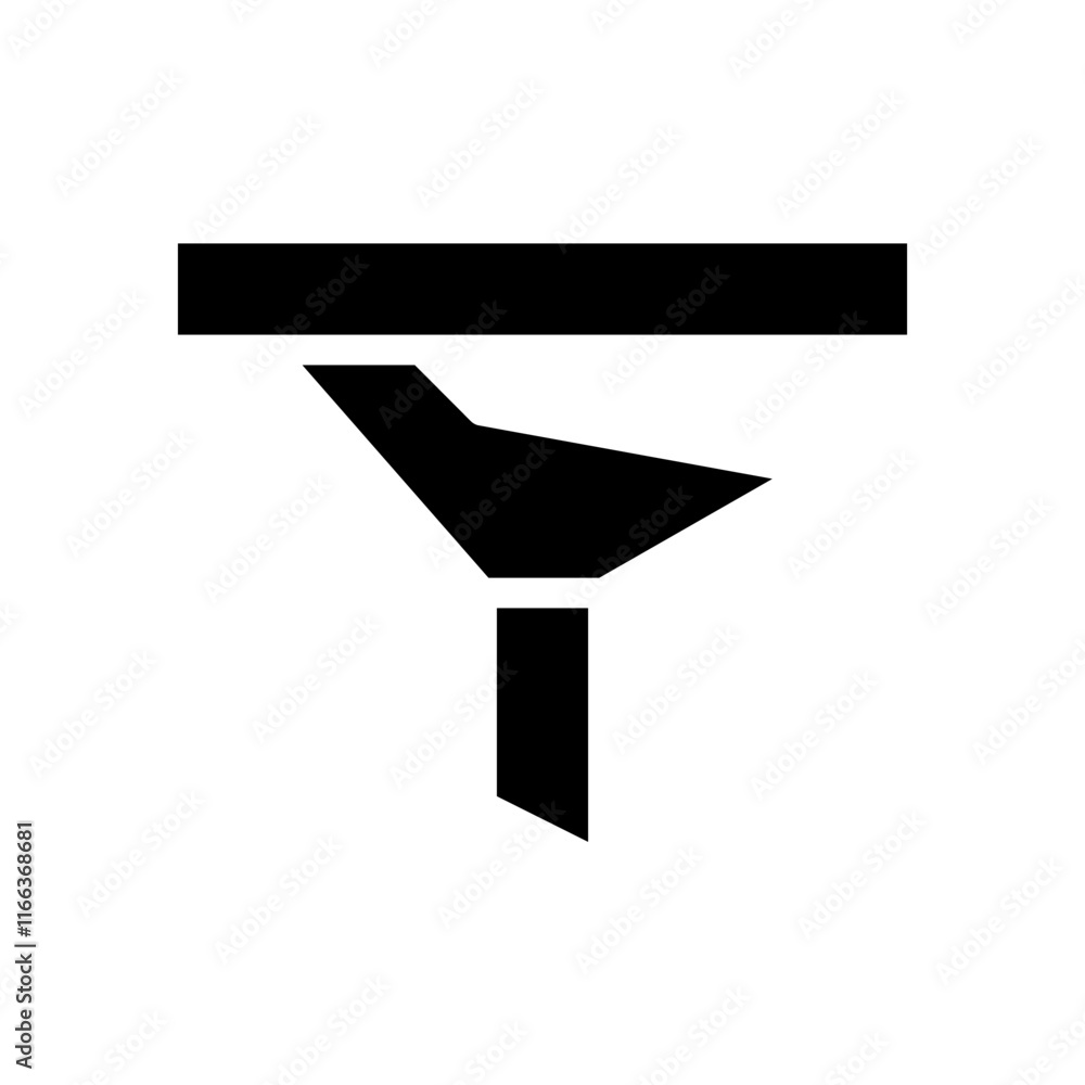 Poster funnel icon, concept of filtering, sorting, and data analysis.