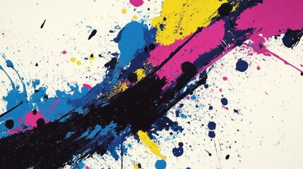 Fototapeta premium Abstract splashes of color with dynamic strokes and vibrant contrasts.