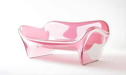 pink armchair isolated on white