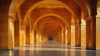 Fototapeta premium Golden Arches: A Majestic Architectural Passage