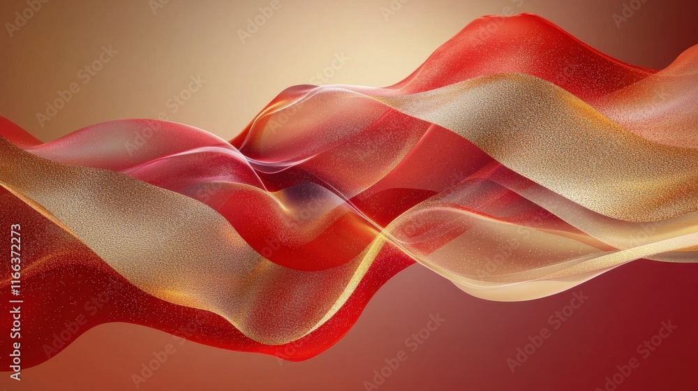 Poster Dynamic translucent waves abstract background graphic design soft lighting artistic perspective fluid motion concept