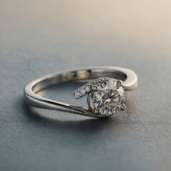 A minimalist diamond solitaire ring with a round brilliant diamond set in platinum.