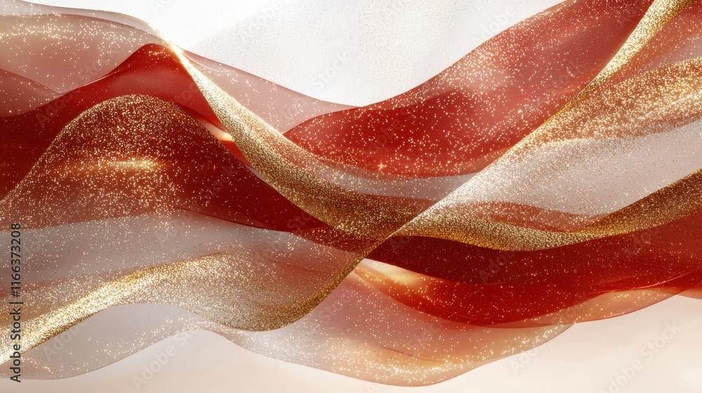 Poster dynamic flowing waves of translucent textures abstract art digital medium bright environment aesthet
