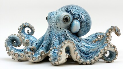 Obraz premium A detailed blue octopus sculpture.