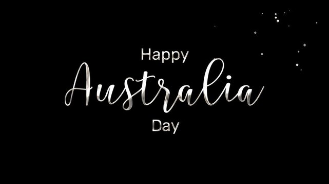 Australia day sparkling silver animated handwritten lettering. suitable for celebrations, greeting cards, wallpapers, backgrounds.