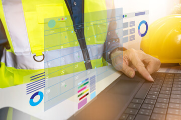 Engineers prepare work schedules and structure plans, check lists of materials and working hours.