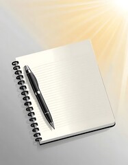 Blank Spiral Notebook With Pen Ready For Writing