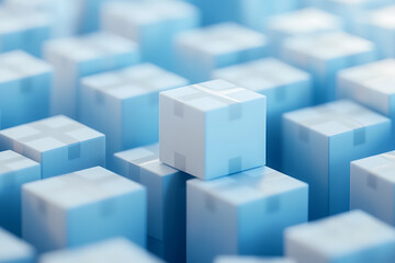 Obraz premium Abstract Blue Boxes: A Modern Business Design