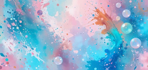 Abstract background of colorful watercolor splashes on a textured background