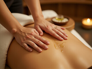 Naklejka premium Relaxing Lower Back Massage for Pain Relief and Comfort