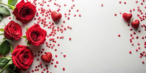 Romantic Red Roses and Hearts Design for Valentines Day