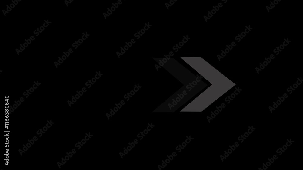 Poster arrow loop animation video direction concept. colorful arrow icon concept on black background. white