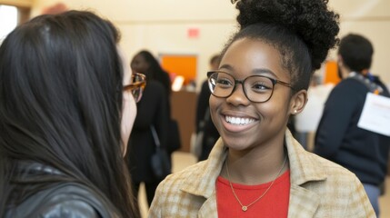Obraz premium Positive Expressions at a Networking Event