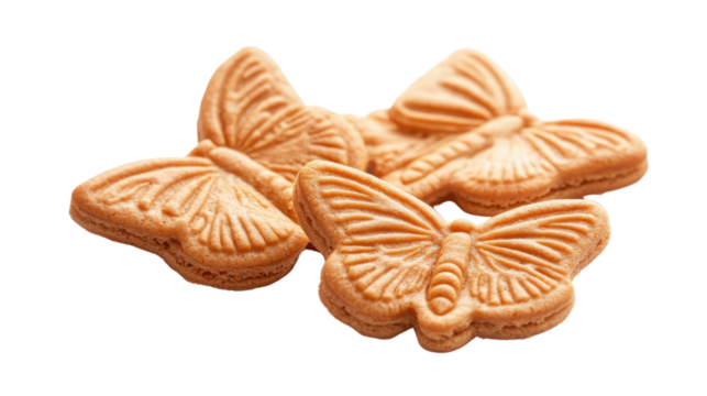 Butterfly-shaped cookie transparent background