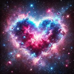 Heart-shaped Galaxy. Generative AI