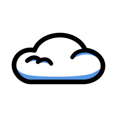 Blue cloud. Natural, sky, weather concepts. Flat vector design isolated illustration.