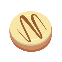 Vanilla donut. Soft donut. Dessert food. Sweet food. Bakery. 