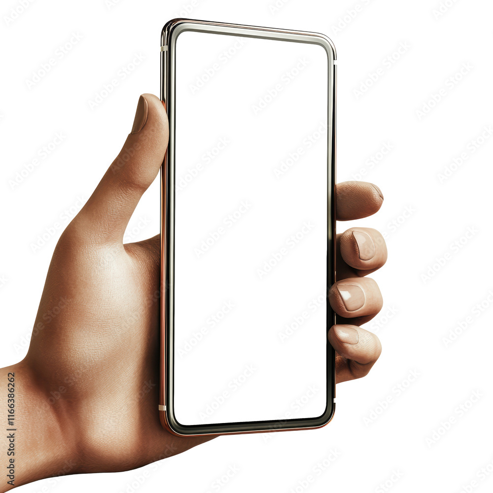 Aufkleber hand holding smartphone modern environment digital device minimalist setting close-up view technolog
