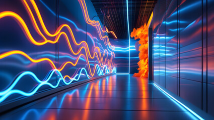 Fototapeta premium Wall neon light 