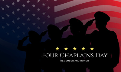 Four Chaplains Day Remember And Honor, February 03 Design Background Illustration