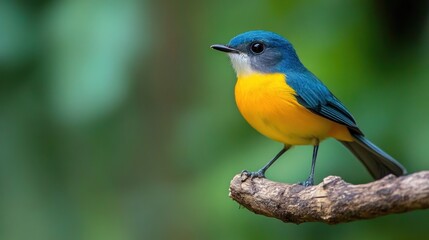 A vibrant bird perched on a branch, showcasing its colorful plumage.