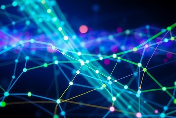 Abstract Network Visualization with Colorful Nodes and Connected Lines