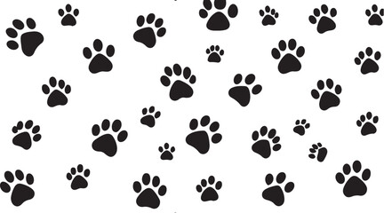 Cat and Dog Paw Print Vector Trail - Animal Footprint set Design for T-Shirts, Patterns, Websites, and More