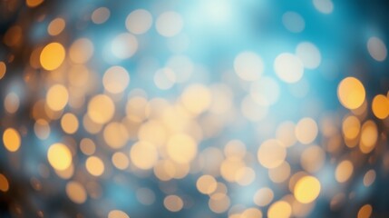 Fototapeta premium Abstract Bokeh Background with Bright Golden and Blue Lights