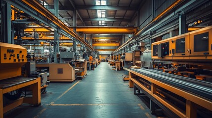 Industrial factory interior with machinery and equipment. (1)