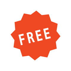 Free web button sign, promotion design label icon, gratis business vector illustration .