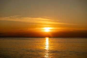 sunset in the sea