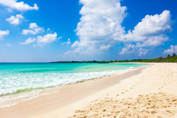 伊良部島の渡口の浜で見た、白い砂浜に青い海と空が広がるビーチ