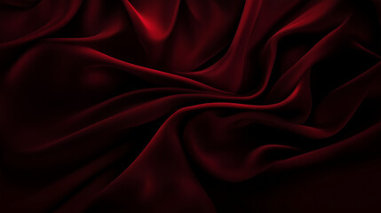 Obraz premium Luxurious Crimson Velvet Drapes with Soft, Fluid Folds - Perfect for Elegant and Romantic Designs.