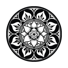 A lotus-border mandala is a circular design featuring a central lotus flower surrounded by intricate, symmetrical patterns, symbolizing purity, harmony, and spiritual awakening.