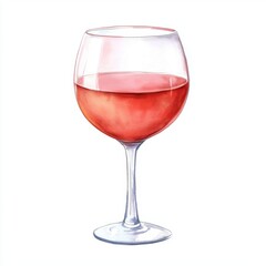 Delicate Glass of Ros&eacute; Wine with Reflections and Soft Color Palette