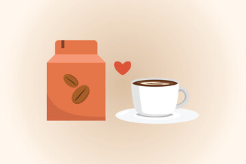 Coffee beverage Concept. Colored flat vector illustration isolated.