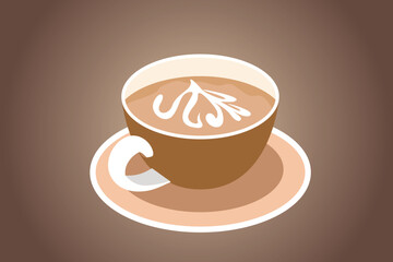 Coffee beverage Concept. Colored flat vector illustration isolated.