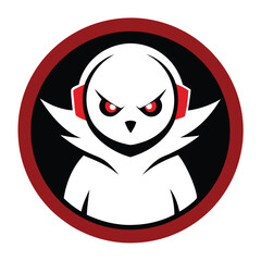 A dynamic gaming logo featuring a bold mascot inside a circular design, combining fierce energy and modern style, perfect for eSports teams or gaming brands.