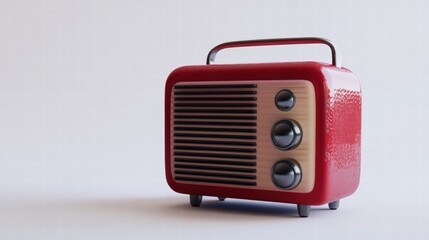 Classic radio on white background