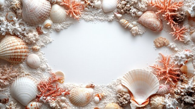 Seashells and Sand Frame: A Coastal Summer Paradise