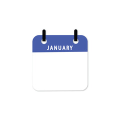 
January calendar flat icon supported on vector illustration background.