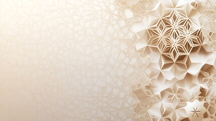 Abstract Beige Geometric Floral Pattern Design