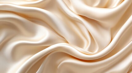Obraz premium Elegant beige satin fabric with smooth, flowing texture and sheen.