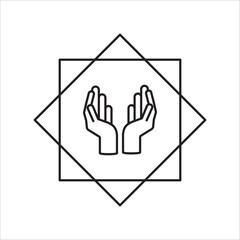 Pray icon outline vector