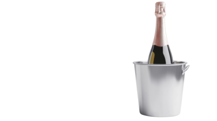Champagne in a bucket transparent background