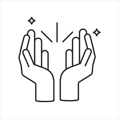 Pray icon outline vector
