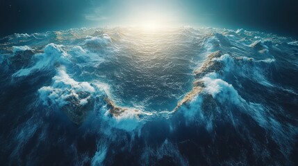 Obraz premium Turbulent Ocean Waves: A Dramatic Seascape